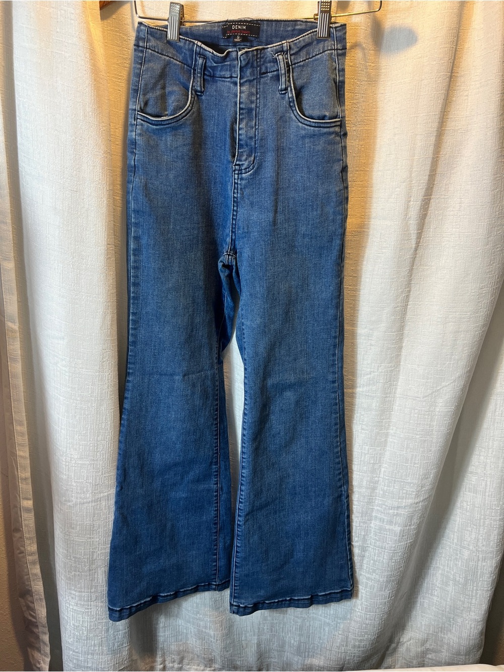 High-Rise Flare Jeans women in Medium Blue color by jeoulous tomatoe size small